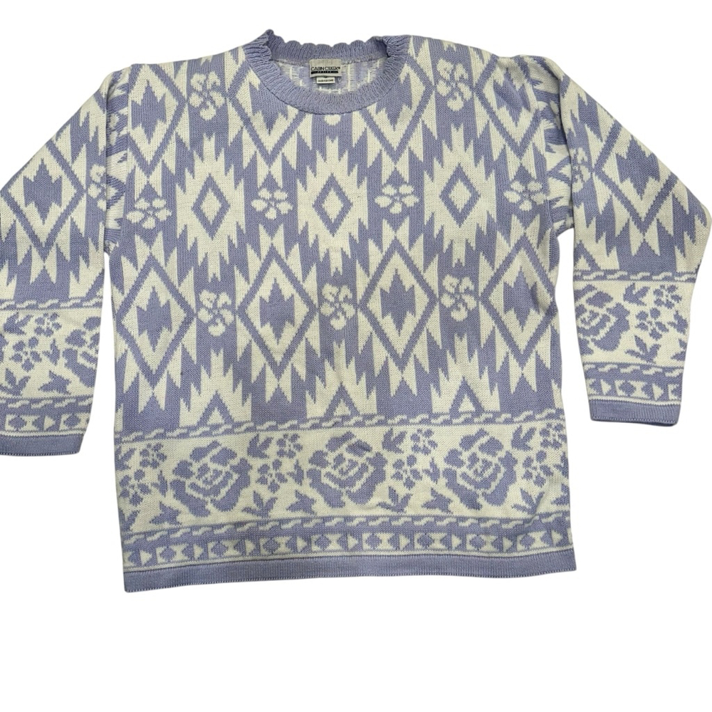 Vintage granny cottage pastel southwestern floral sweater